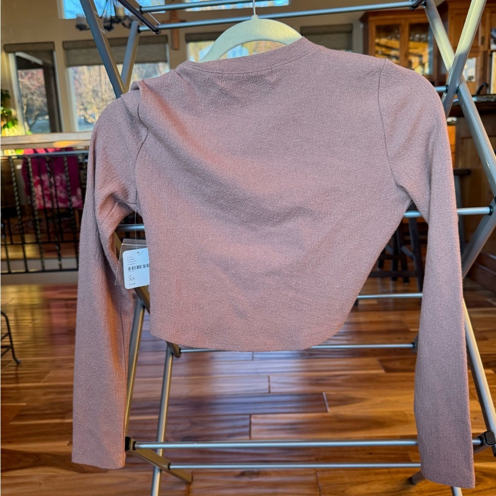 NWT Free People Elegant Clay Pink Twist Front Top - Picture 7 of 8